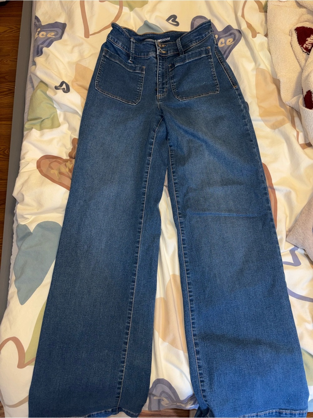 INC International Concepts Dark Blue Wide Leg Jeans